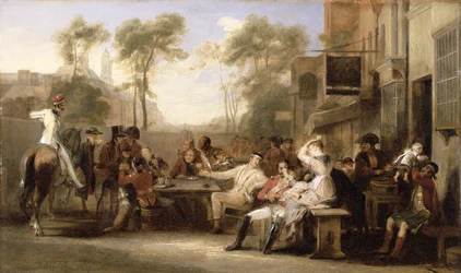 Les pensionnaires de Chelsea recevant la Gazette annonçant la bataille de Waterloo, vers 1819